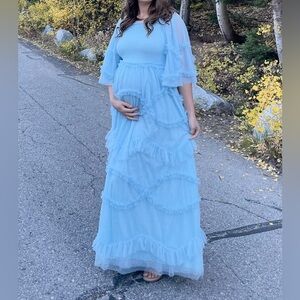 JESSAKAE, Ever After, Not Maternity, Elegant Blue Dress